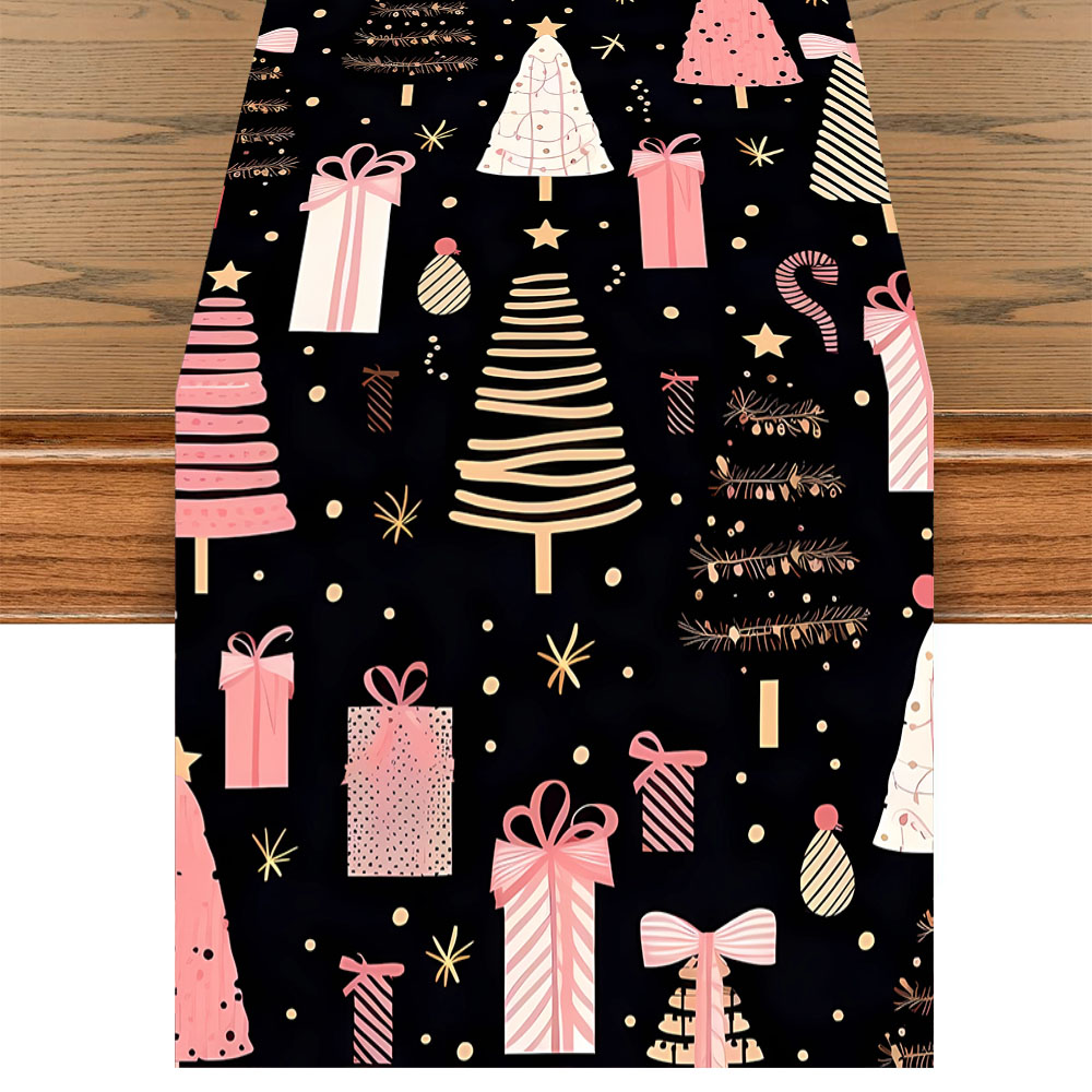 Christmas Table Runner - Świąteczny bieżnik na stół, różowy, z