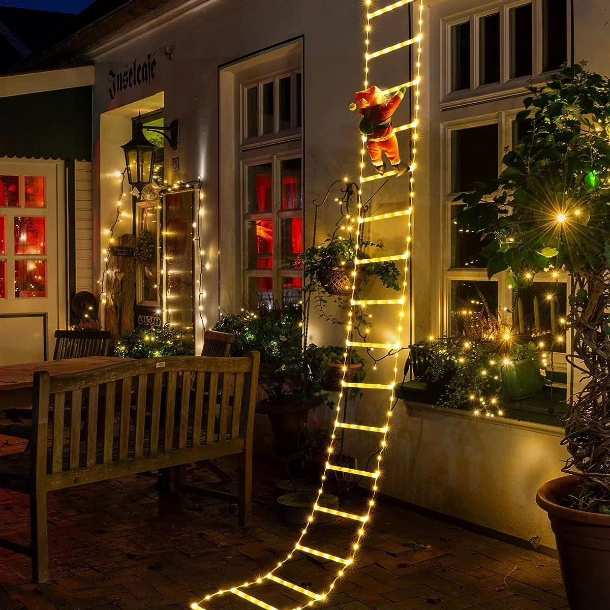 Christmas Lights Outdoor - Lampka drabinowa LED dla Świętego Mikołaja