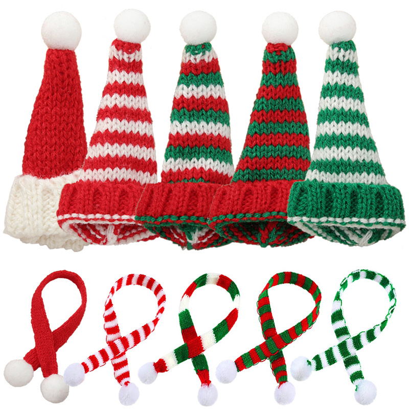 Santa Hat Plush - Uroczy szalik dla lalki, mini czapka