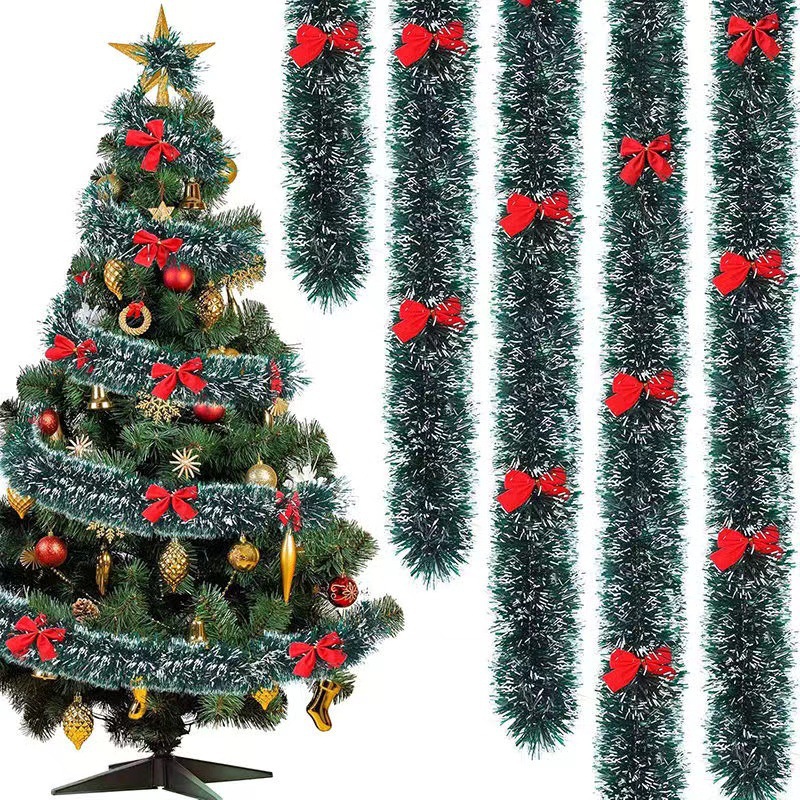 Tinsel Garland Decoration - Sztuczna girlanda świąteczna, ozdobne girlandy z
