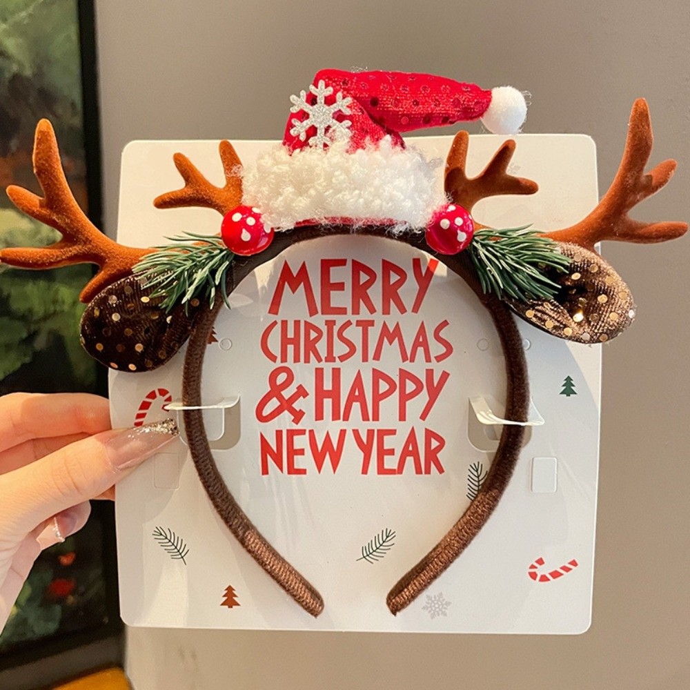 Reindeer Antlers Headband - Opaska na głowę z czerwonego aksamitu