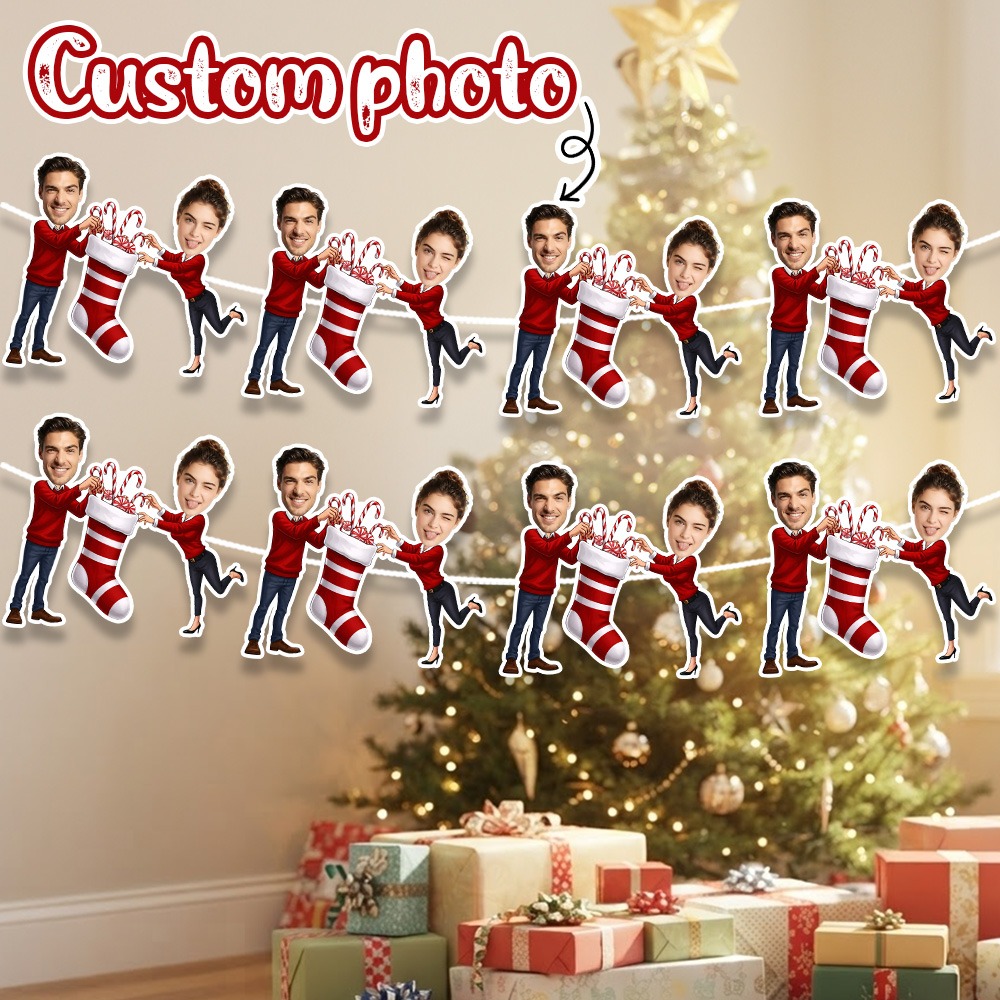 Christmas Stocking Hanging - 8/16/24 szt. Personalizowana świąteczna girlanda z