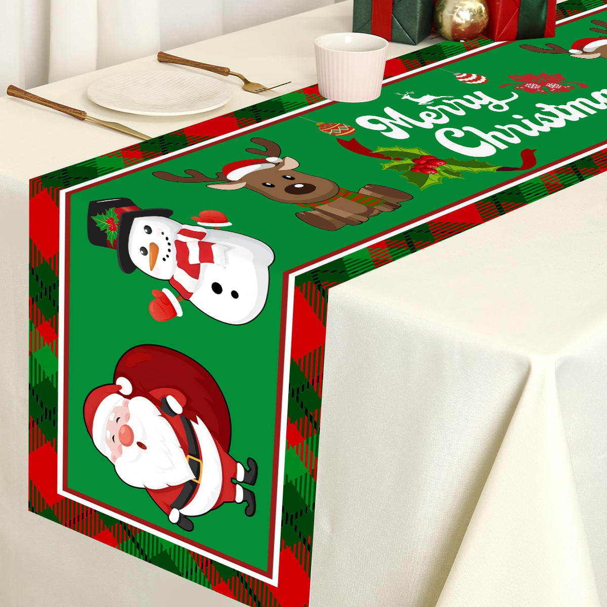 Christmas Santa Clause Polyest – Christmas Table Runner recenzja i cena