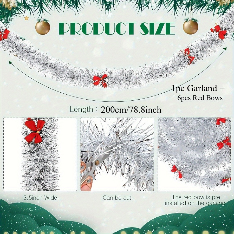 Świąteczna girlanda z cekinów  – Tinsel Garland Decoration recenzja i cena