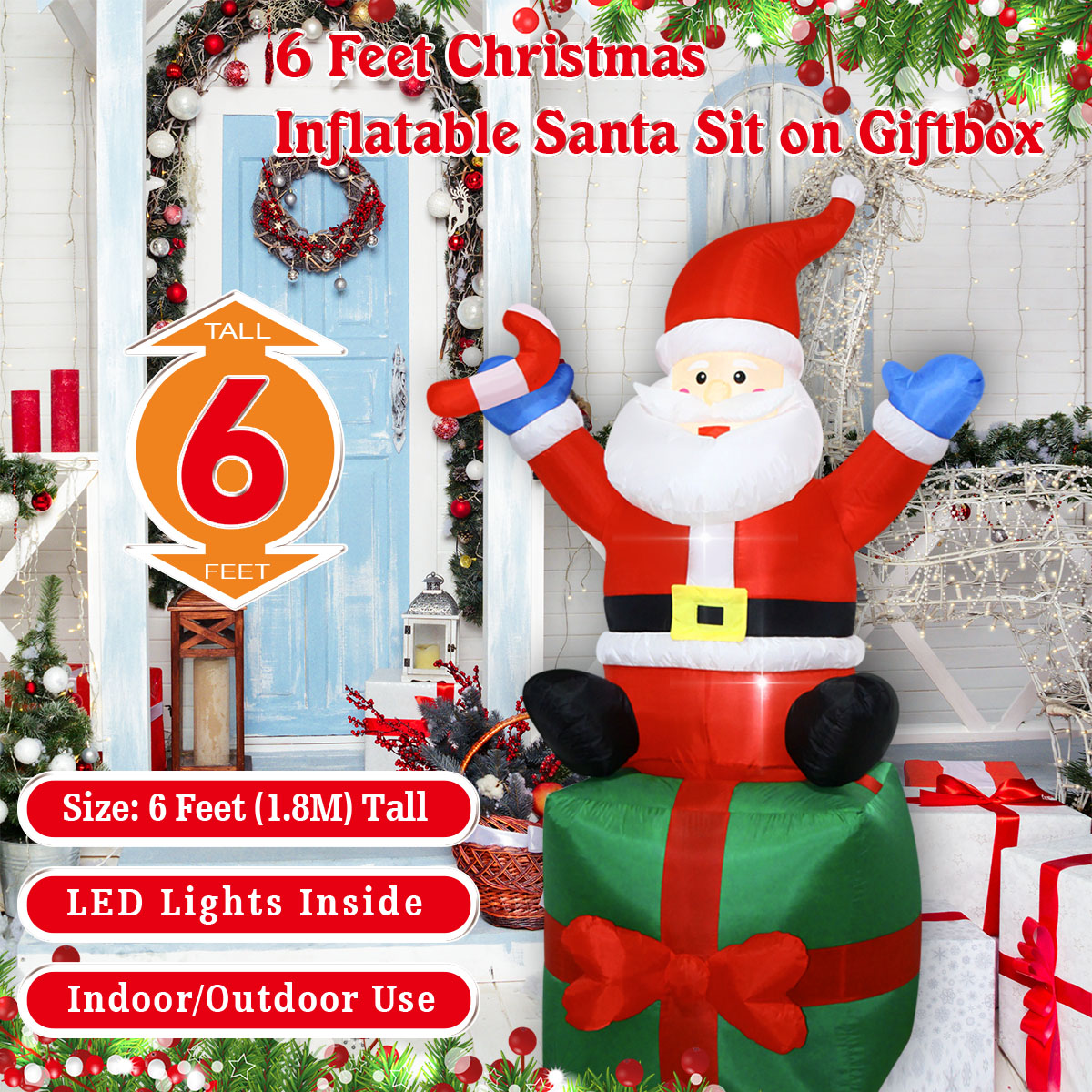 6-stopowy dmuchany Święty Miko – Christmas Lights Outdoor recenzja i cena