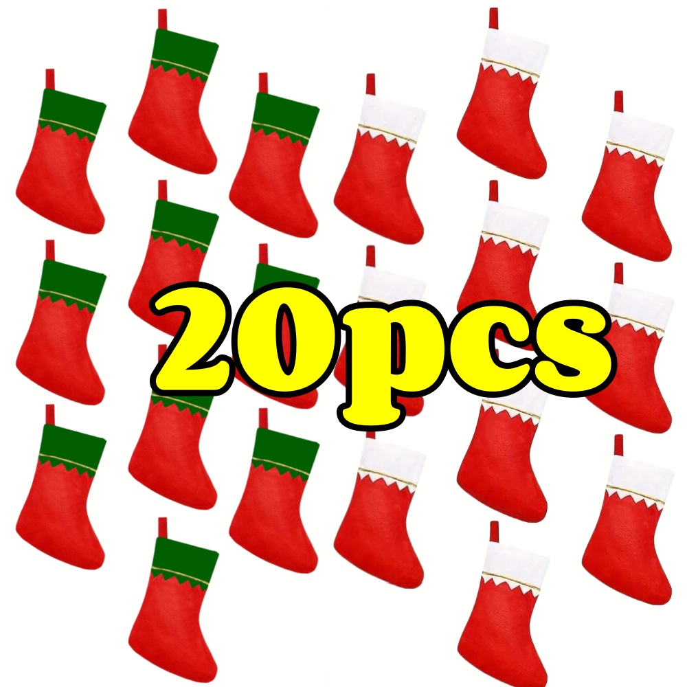 12 szt. Czerwone filcowe pończ – Christmas Stocking Hanging recenzja i cena