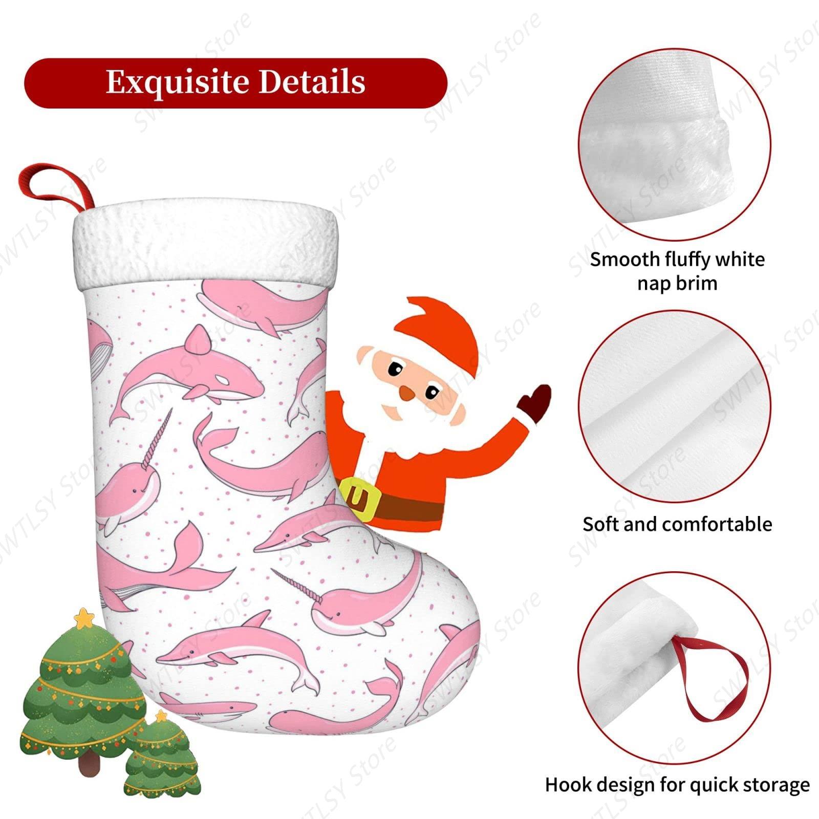 Świąteczne różowe wieloryby, ś – Christmas Stocking Hanging recenzja i cena